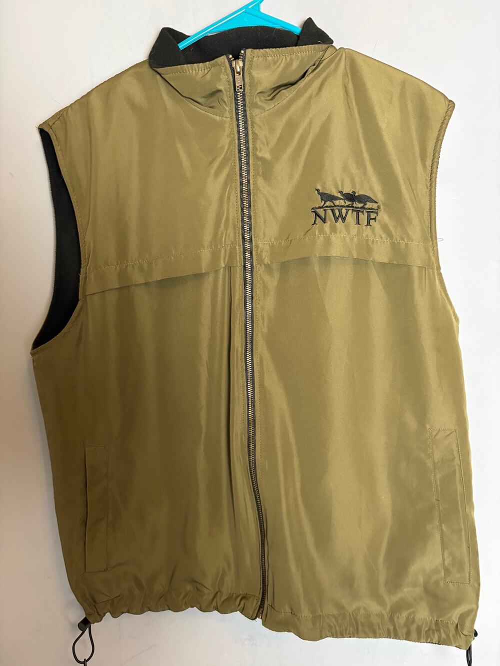 NWTF National Wild Turkey Federation Khaki Zip Vest Size L